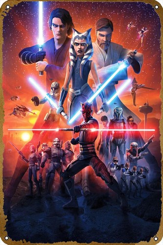 Home Cinema Decor - Poster Film Clone Wars, Papan Logam,