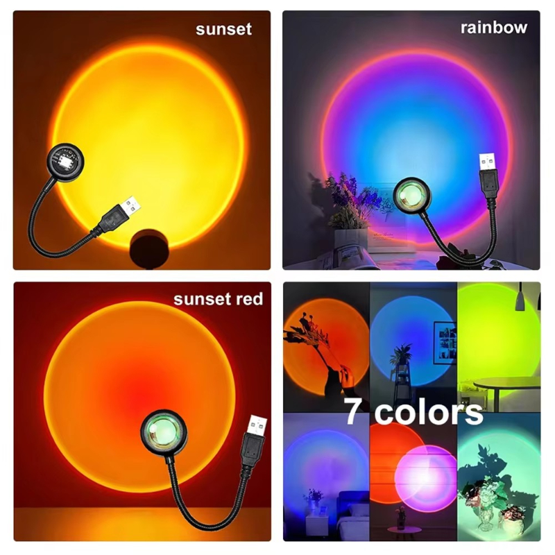 Home Cinema Led Projector - 1-4 Buah Lampu Matahari Terbenam LED