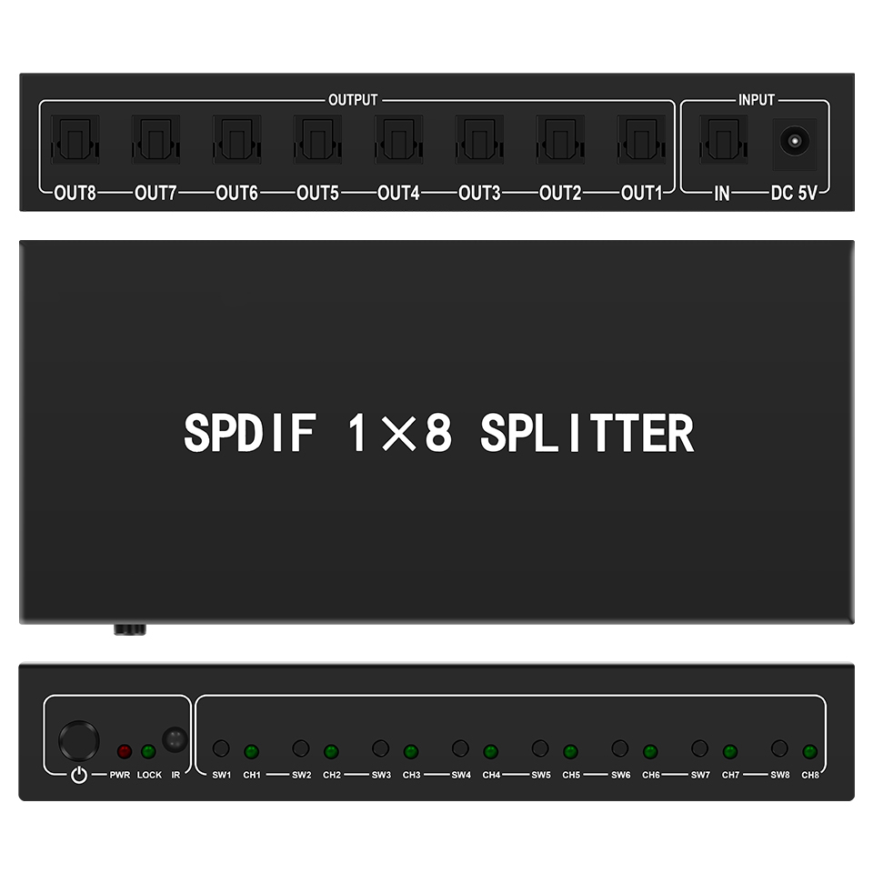 Home Cinema Sound System - Pemisah Audio optik, 1 in 8