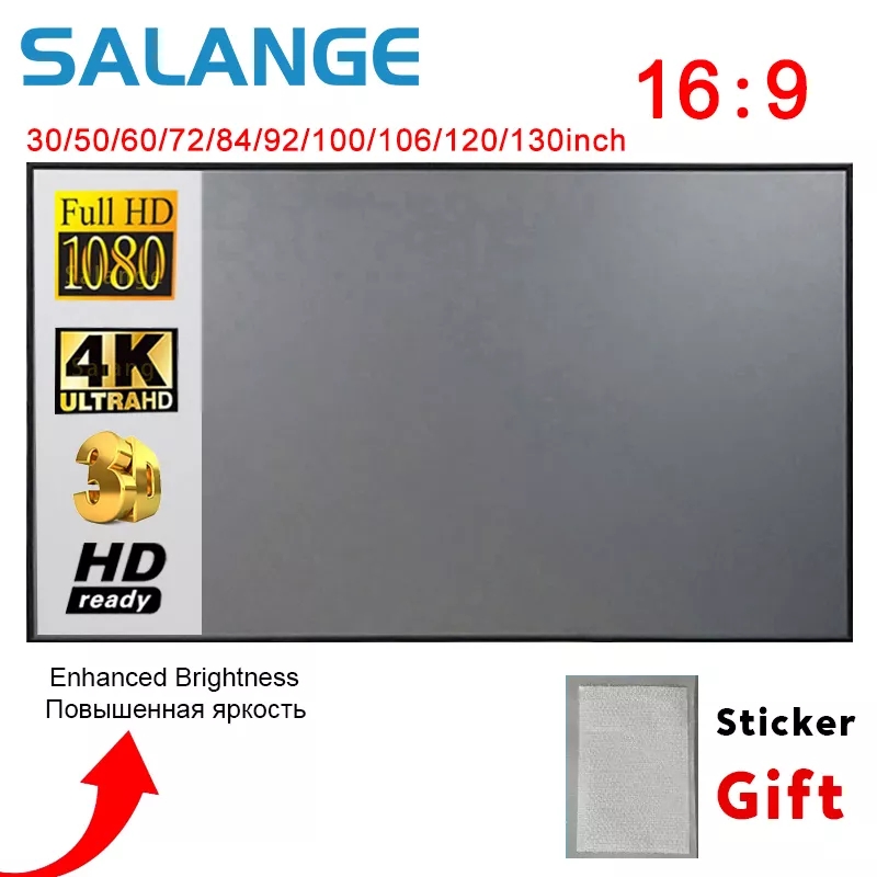 Home Cinema Led Projector - Salange layar proyektor, 60 100 120