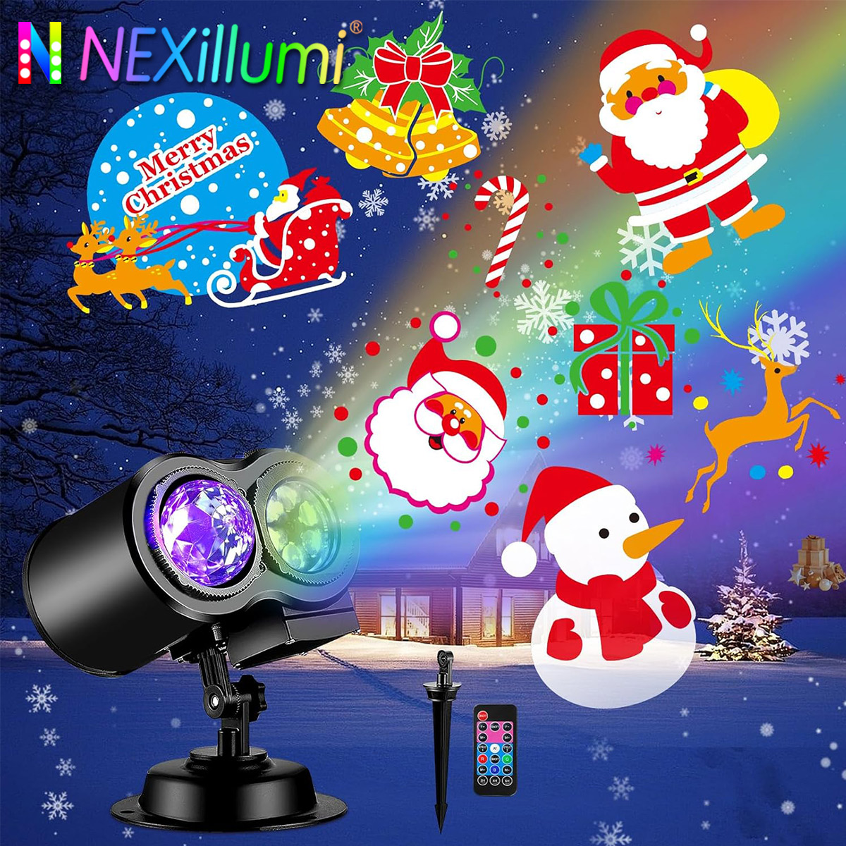 Home Cinema Led Projector - Lampu proyektor luar ruangan Natal Halloween,