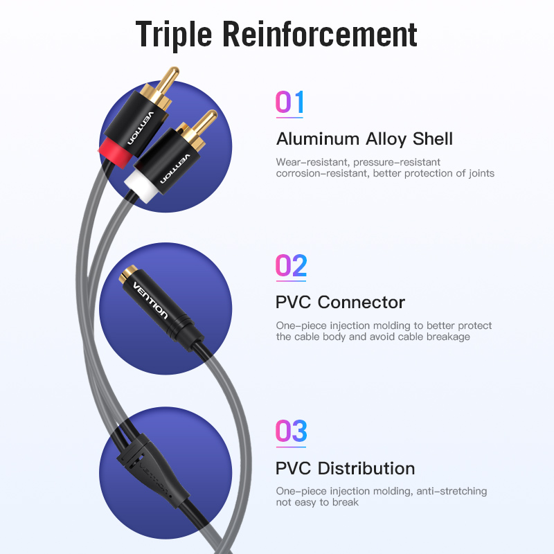 Vention Jack 3.5Mm Kabel Adapt - Home Cinema Sound System ulasan dan harga