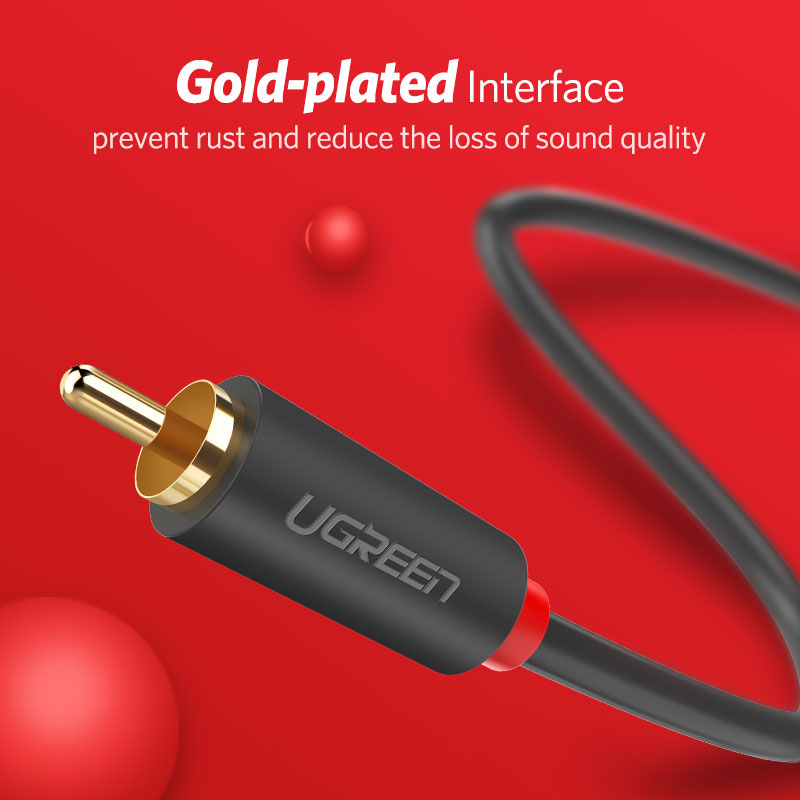 UGREEN 2RCA Ke 2 RCA Kabel Aud - Home Cinema Sound System ulasan dan harga