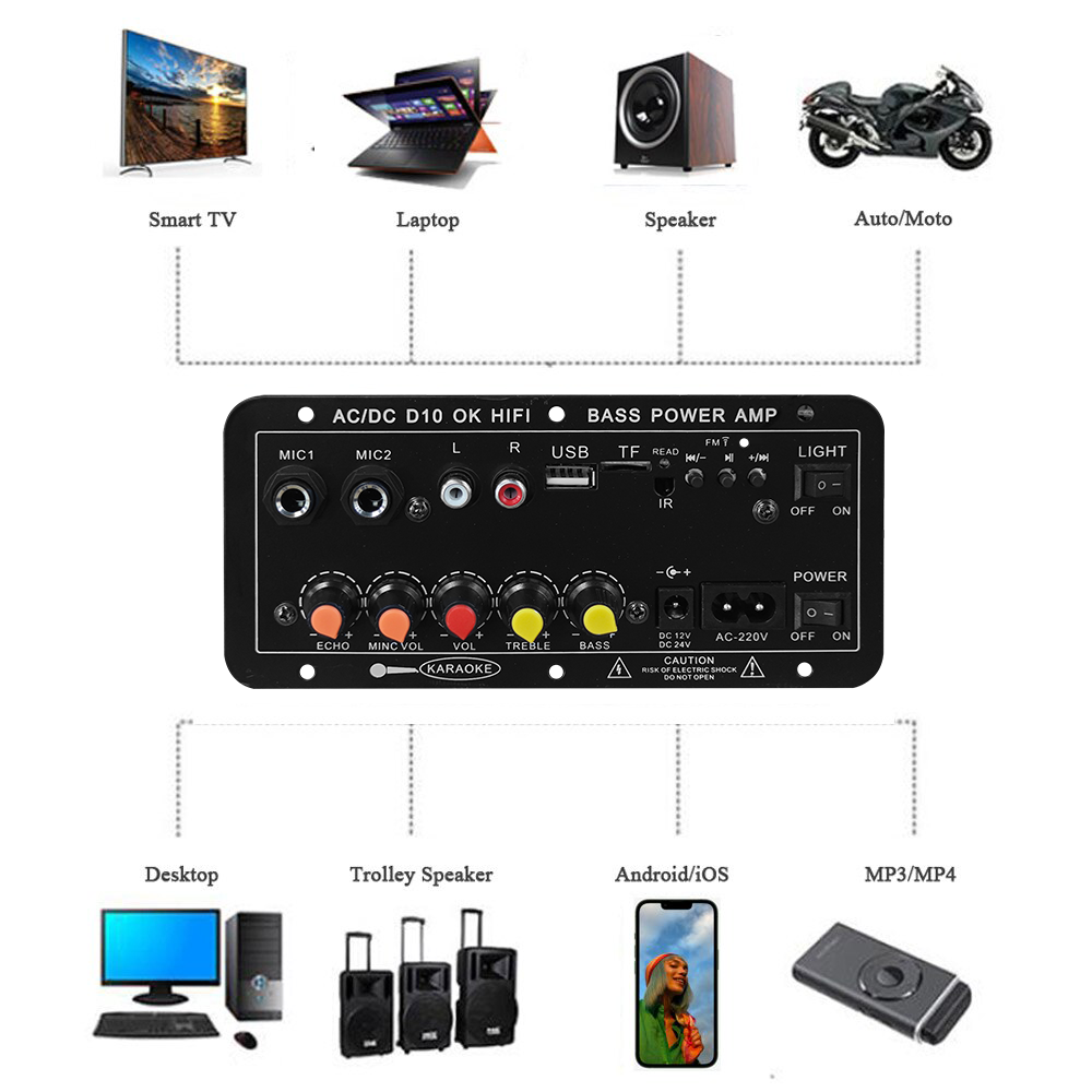D10 Papan Amplifier Bluetooth  - Home Cinema Sound System ulasan dan harga