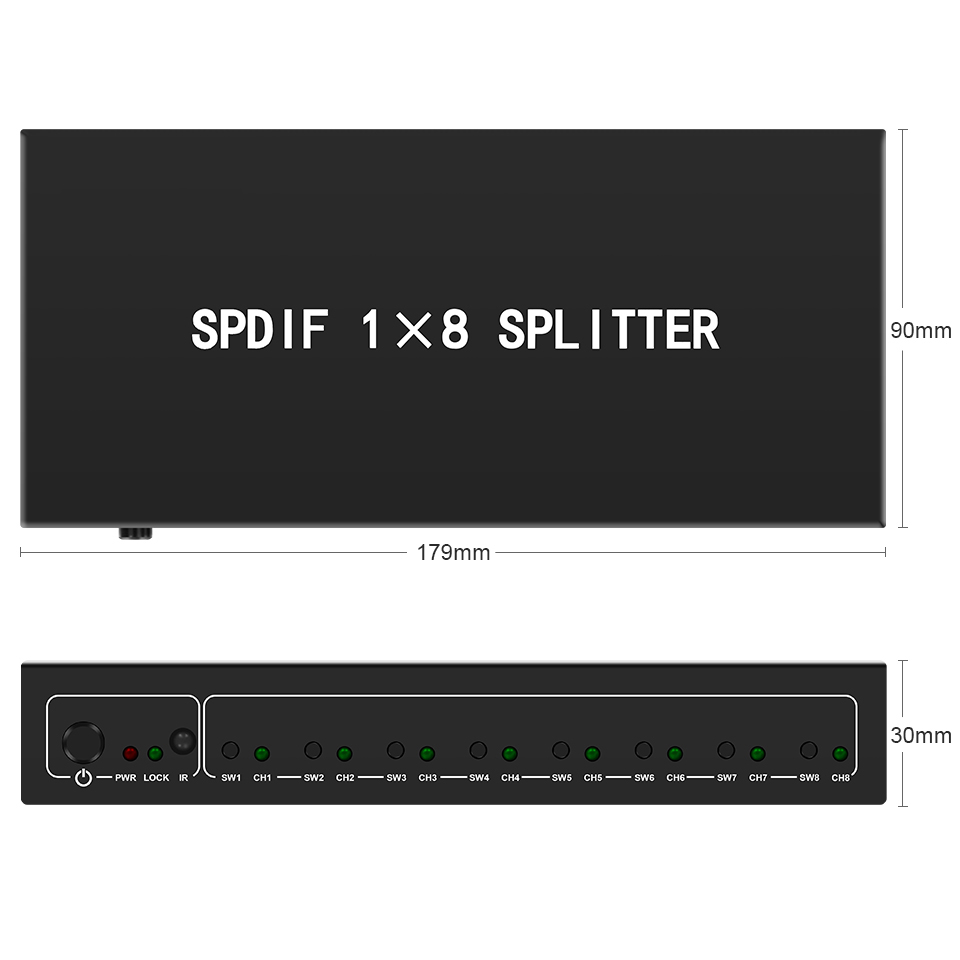 Pemisah Audio optik, 1 in 8 Ou - Home Cinema Sound System ulasan dan harga