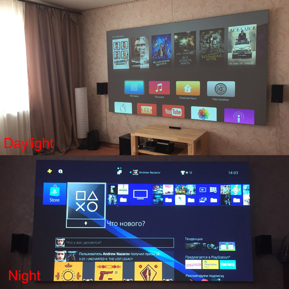 Salange layar proyektor, 60 10 - Home Cinema Led Projector ulasan dan harga