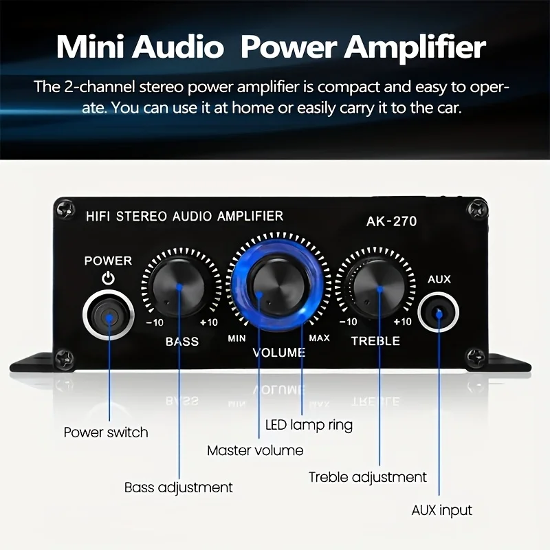 AK-270 400W Amplifier Daya Min - Home Cinema Sound System ulasan dan harga