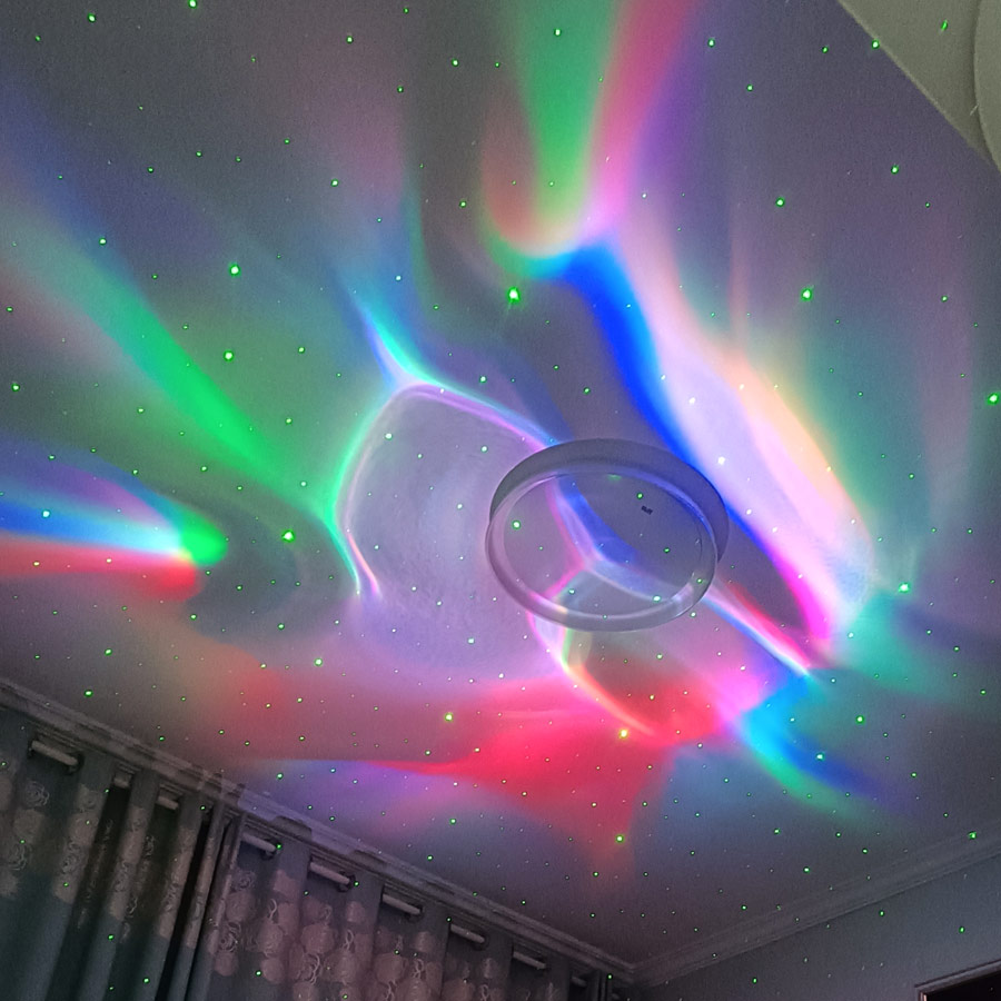 Proyektor Aurora Motif LED RGB - Home Cinema Led Projector ulasan dan harga