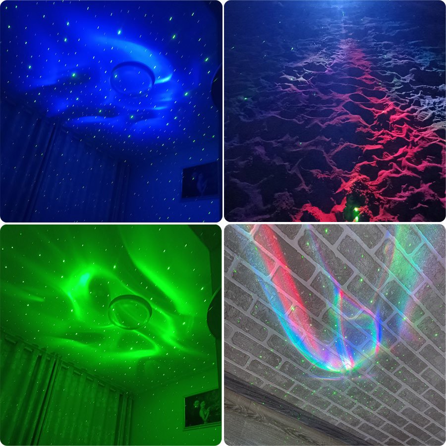 Proyektor Aurora Motif LED RGB - Home Cinema Led Projector ulasan dan harga